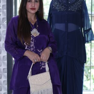 Royal Purple Embroidered Kurta Set – Custom Order